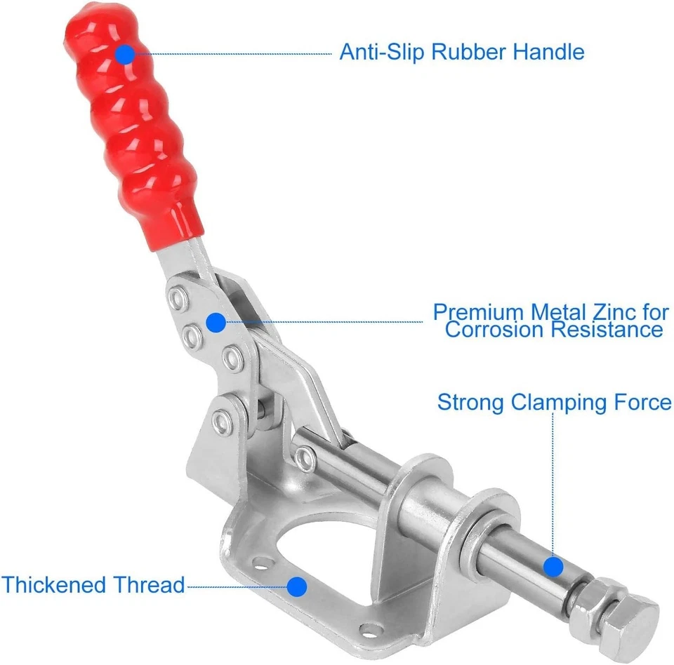 4 PCS 6 inch Adjustable Toggle Clamp, GH-302F Quick Release - image 2 of 4