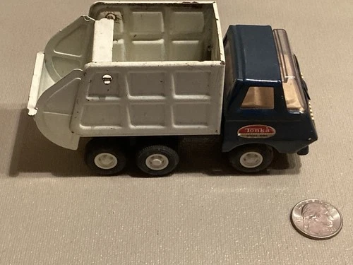 Tonka Mini Blue/White Garbage Truck - Pressed Steel #55060