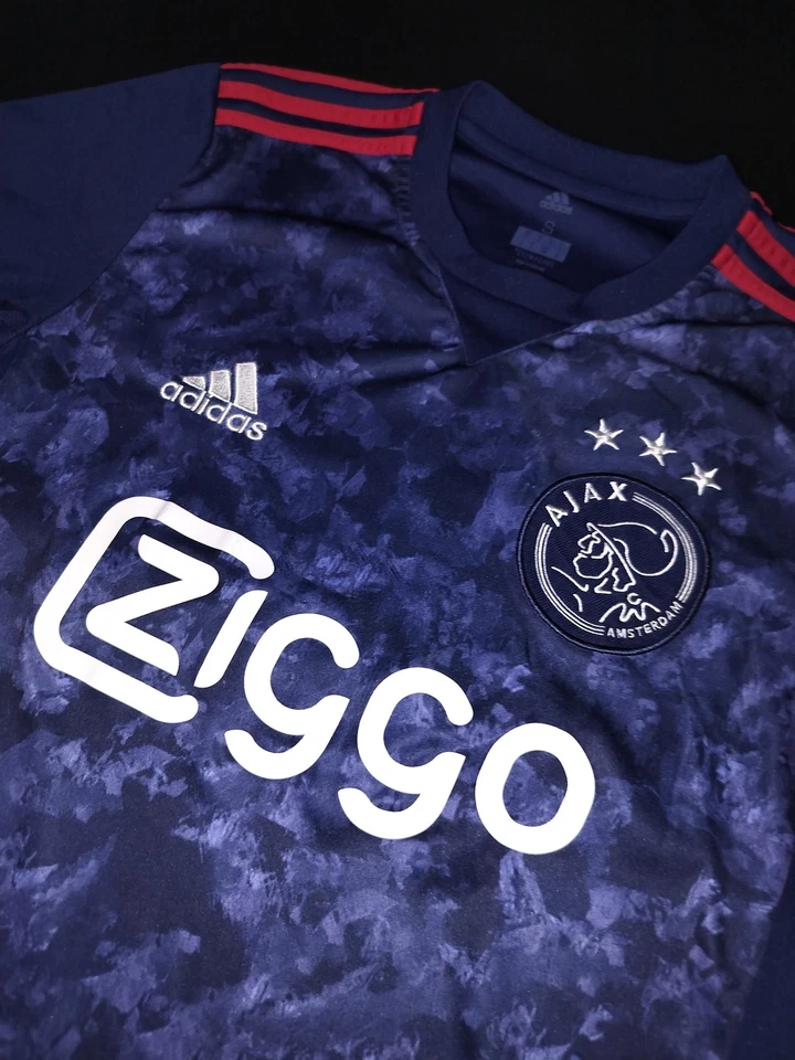 Camiseta de fútbol azul pequeña Ajax Amsterdam para hombre Adidas Ziggo ClimaCool Foto 2 de 3