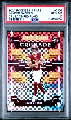 Jayden Daniels 2024 Panini Rookies & Stars Crusade Red Plaid #C-JDS PSA 10