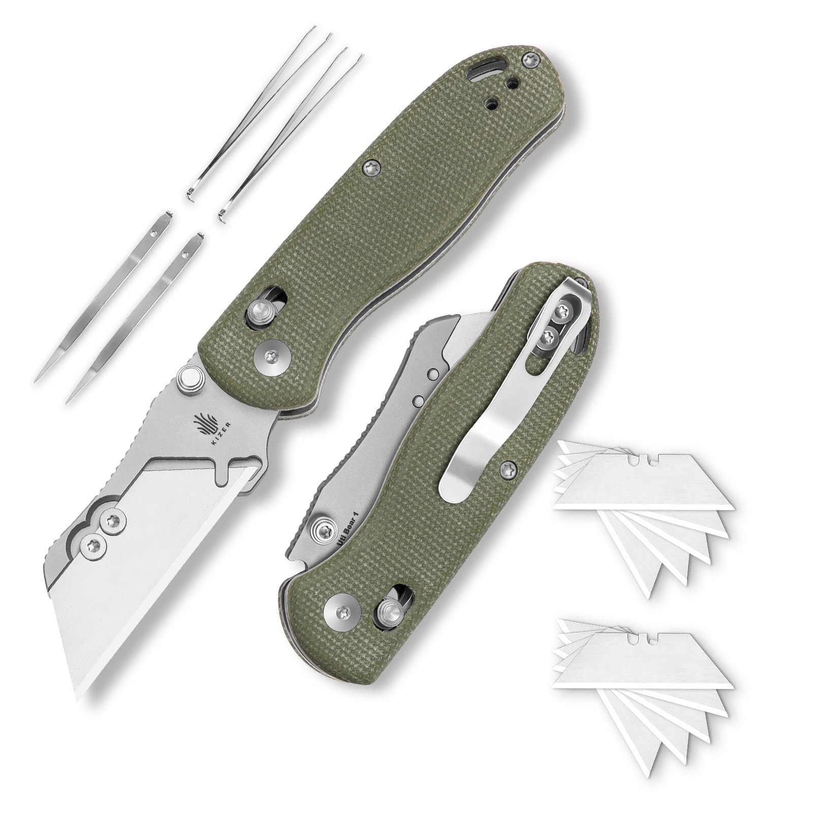 Drop Bear Dual-Screw Folding Utility Knife with Clutch Lock Box Cutter