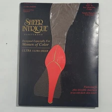 Sheer Intrigue Women's Pantyhose Ultra Sheer Size Queen Plus, Coffee New