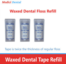 Dental Floss Dispenser Oraline Waxed Dental Tape Refill, 100 yd - 1-3/Packs USA