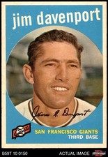 1959 Topps #198 Jim Davenport Giants 7.5 - NM+