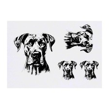 4 x 'Great Dane' Temporary Tattoos / Transfers TO00062814 