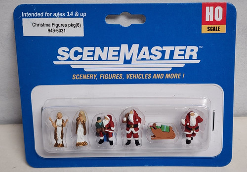 Paquete de 6 figuras de Navidad Walthers Scene Master 949-6031 escala HO | Condition: New