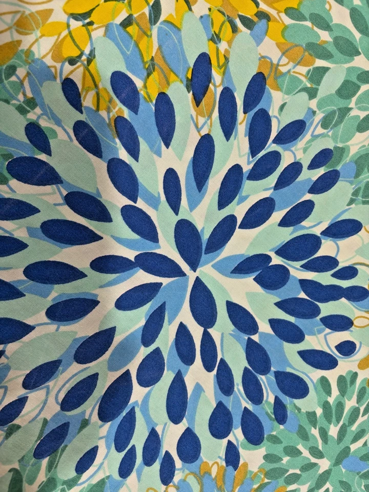 Fiesta Fabric Tablecloth Calypso Floral Sunflower 68" Round Blues & Yellow - Image 2 of 4