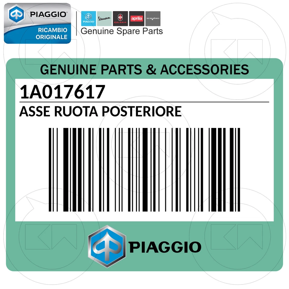 Axe De Roue Arrière Original Piaggio Beverly 350 4T ST IE ABS 2017 MPN 1A017617 - Photo 2/2