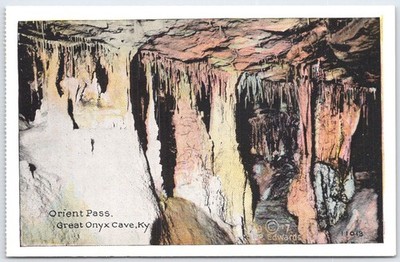 Orient Pass, Great Onyx Cave KY Vintage Linen Postcard 1917 Edwards