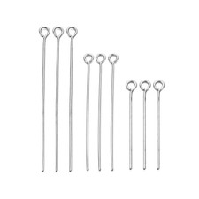 50-100Pcs Stainless Steel Heads Eye Flat Head Pin Gold Silver Plated Ball Head P