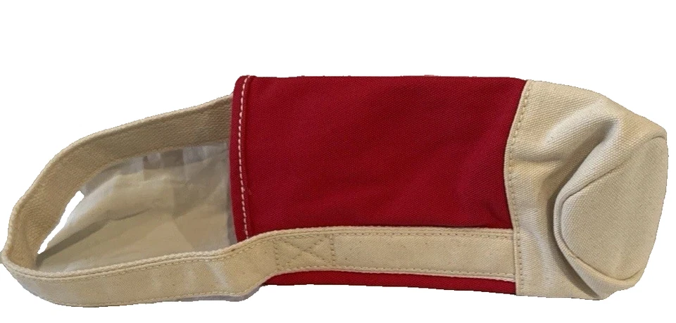 Lands' End NUEVO Bolso de Mano Único Botella de Vino/Agua de Lona Roja Perfecto para Viaje/Regalo Foto 3 de 3