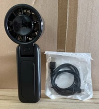 Black Turbo Handheld Fan Speed Adjustable Flexible Head Portable Foldable A0140