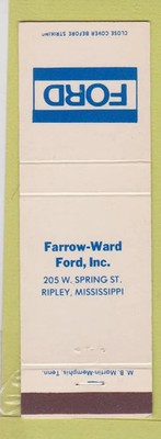 Matchbook Cover - Farrow Ward Ford Ripley MS