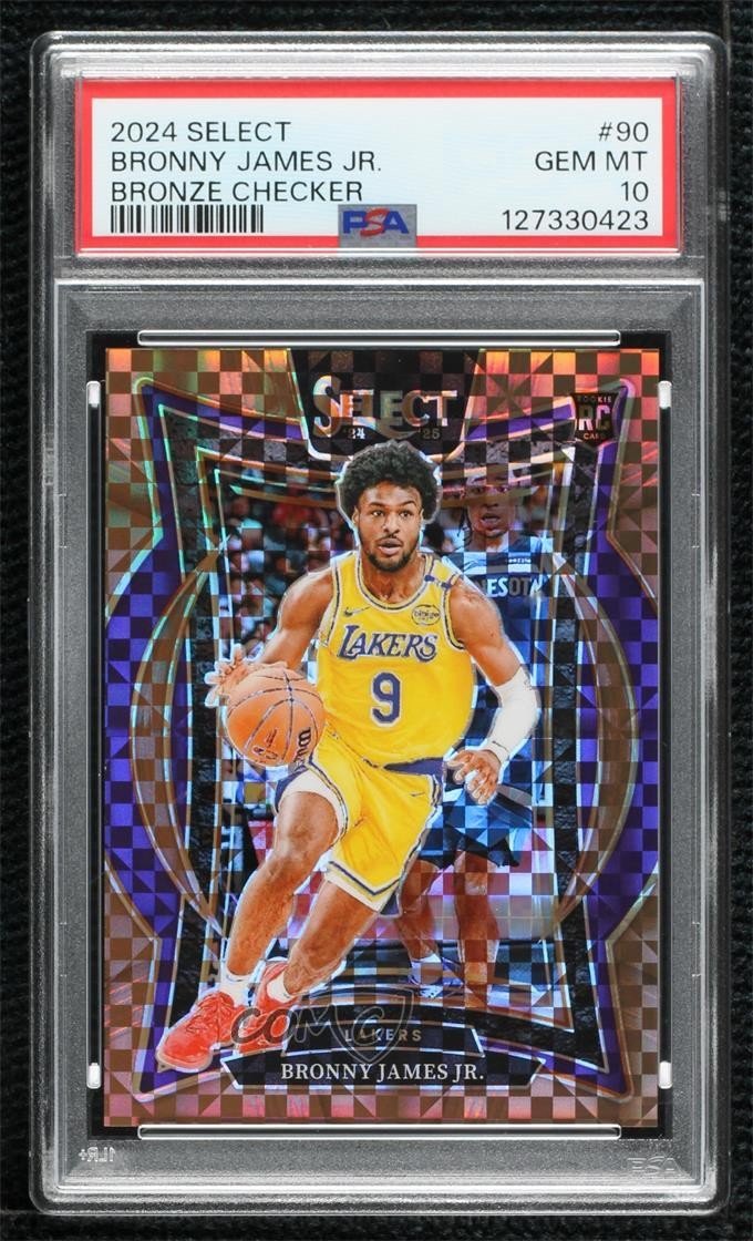 2024 Select Concourse Bronze Checker Prizm 6/49 Bronny James PSA 10 GEM MT 8d9