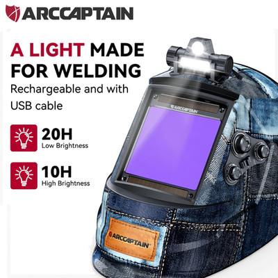 2026 ARCCAPTAIN Welding Helmet with LED Light   Auto Darkening & True Color