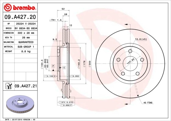 Brembo Bremsscheiben Ø300Mm + BremsbelÄGe Hinten FÜR Ford Mondeo 4 BA7-image