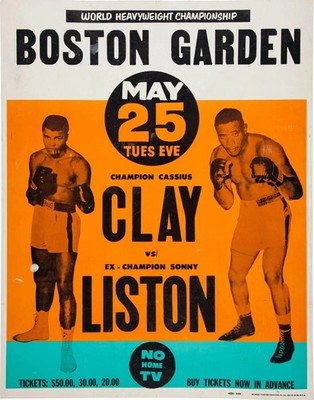 Muhammad Ali vs. Sonny Liston Boxing Fight Reproduction Poster UNFRAMED