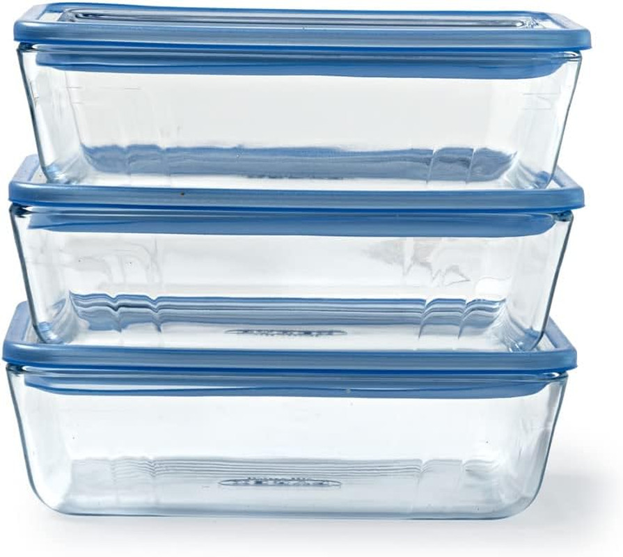 Set 3 Contenitori Alimenti in Vetro con Coperchio - Zero Plastica