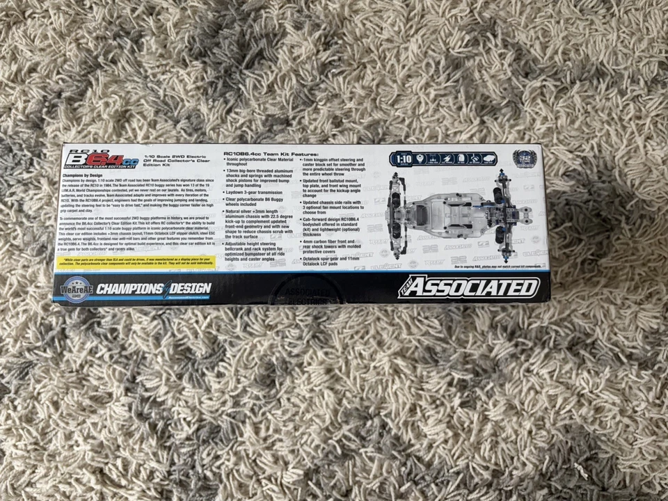 Team Associated RC10B6.4CC 收藏版透明版 1/10 2WD 电动越野车套件 — 第 3/4 张图片