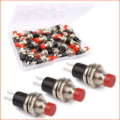 Push Button 7mm Rot 30 Stück SPST Ein-Aus AC 250V 1A für Modelleisenbahn Hobby