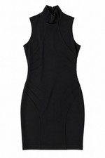 Vintage Versace Jeans Couture Ittierre Black Sculpted Bodycon Dress IT 40