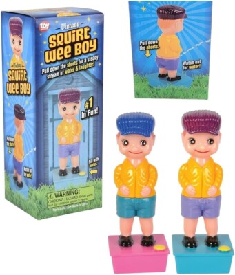 7.5'' Squirt Wee Wee Water Boy (Set of 1 Blue + 1 Purple)Squirter Toy. Leak-Free