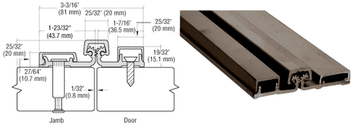 Dark Bronze 250 Series Heavy-Duty Full Surface Continuous Hinge - 83" - Bild 3 von 3