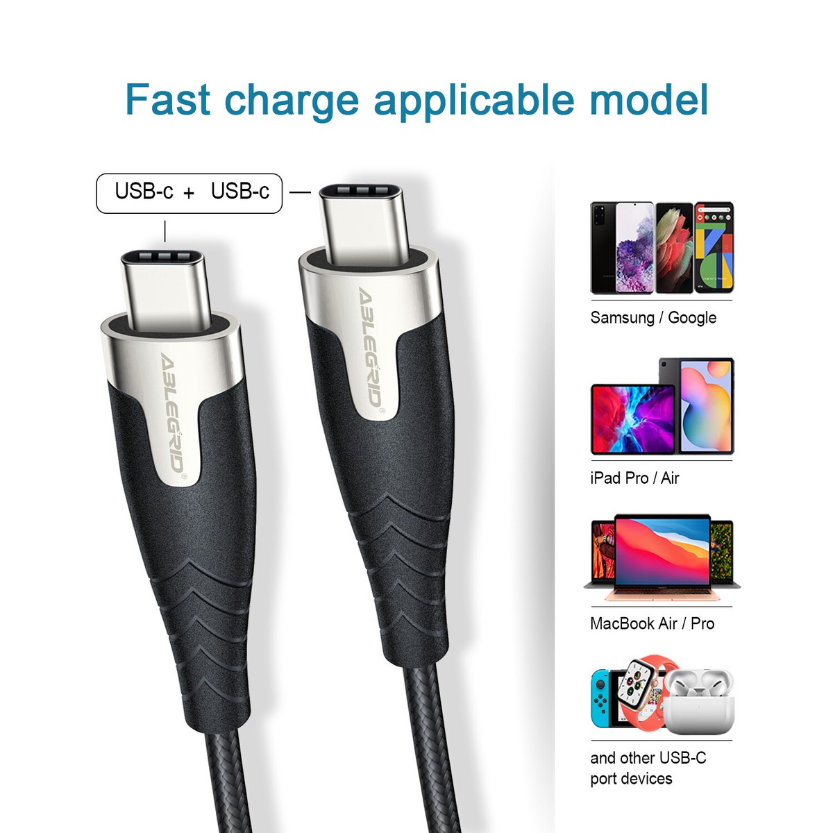 CAVO EXTRA LUNGO TIPO C 10 PIEDI VIOLA CARICABATTERIE RAPIDO CAVO - Foto 8