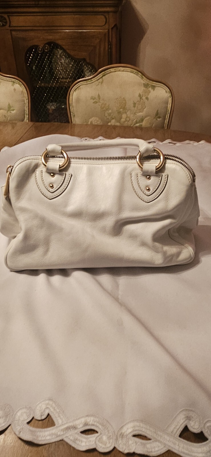 Marc Jacobs Double Sided Double Handled White Lea… - image 9