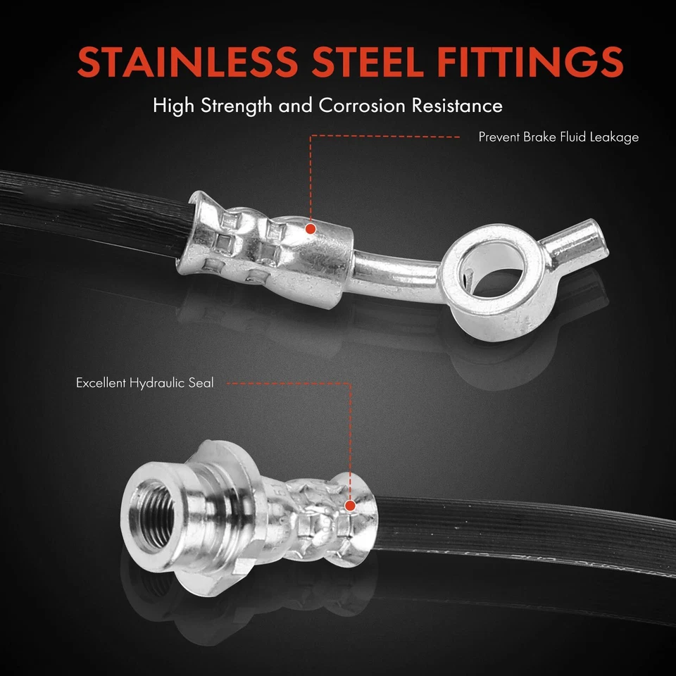 Línea de manguera hidráulica de freno lateral delantero y trasero 4 piezas para Nissan Pathfinder 2005-2012 Foto 4 de 4