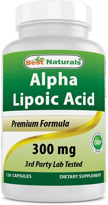 Best Naturals Alpha Lipoic Acid 300 mg 120 Capsules antioxidant