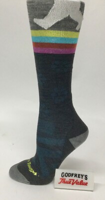 DARN TOUGH 8025 Gray Women's Due North Over-the-Calf Midweight Ski/Snow Sock