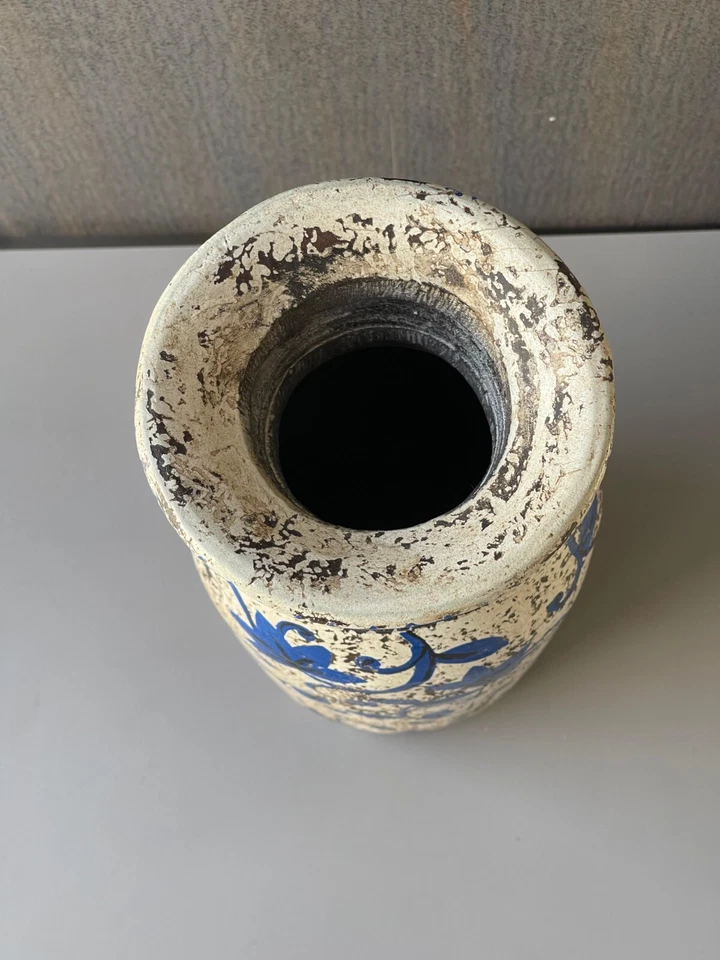 Vintage Looking Wooden Multicolor Flower Design  Flower Vase , Pot, Planter 158 - Image 3 of 4