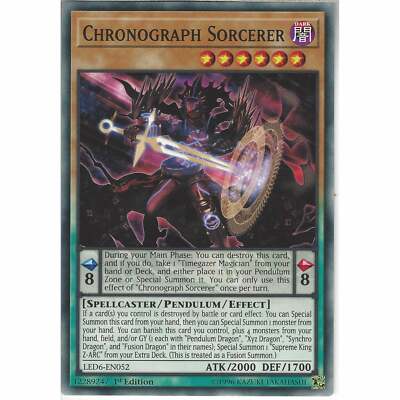 LED6-EN052 Chronograph Sorcerer 1st Edition Common Card YuGiOh
