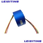 NEW 6Wires 380V AC/DC 10A 25.4MM Dia Metal Capsule Conductors Slip Ring Blue