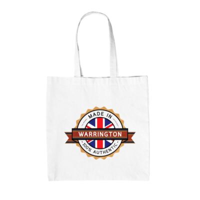 Made In Warrington - Canvas Tote Bag - Town Hometown Born In Gift