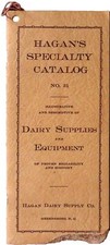 1920s Hagan's Specialty Catalog No.31 Dairy Supplies Equipment GREENSBORO NC