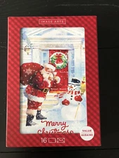 Hallmark Image Arts Christmas Cards Box Of 16 Holiday Santa
