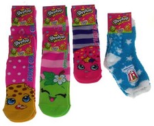 Shopkins Slipper Socks Lot 6 Kooky Cookie Apple Blossom Delish Donut Fuzzy Corn