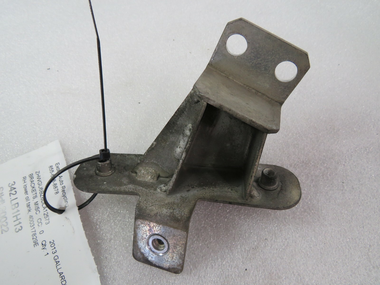 Lamborghini Gallardo, RH, Right, Lower Oil Tank Bracket, Used, P/N 400317829E
