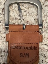 Abercrombie  Fitch Brown Braided Woven Leather Belt 35  Long 2  Wide Belt