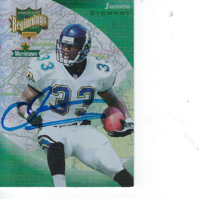 JAMES STEWART SIGNED 1997 ABSOLUTE PLAYOFF #33 - JACKSONVILLE