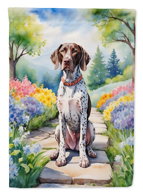 German Shorthaired Pointer Spring Garden Path Flag
