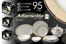 SET CUCINA 95 PEZZI S. TAVOLA+S. THE+S. CAFFE MARIELLA GOLD DEC. ORO ELE-720437