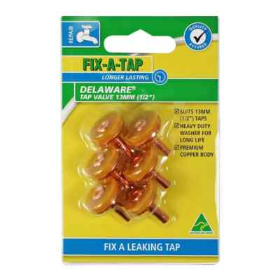 Fix-A-Tap 13mm 1/2'' Delaware Turn Tap Valve - 6 Pack Australian Made