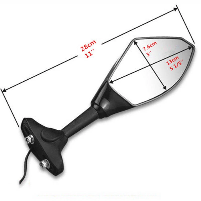 Espejos retrovisores LED de carreras para motocicletas para Yamaha FZR 1000 YZF600 R6 FZ6R MT Foto 2 de 4