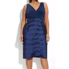 Adrianna Papell Size 8 Royal Blue Tiered Cocktail Dress Elegant Evening Wear