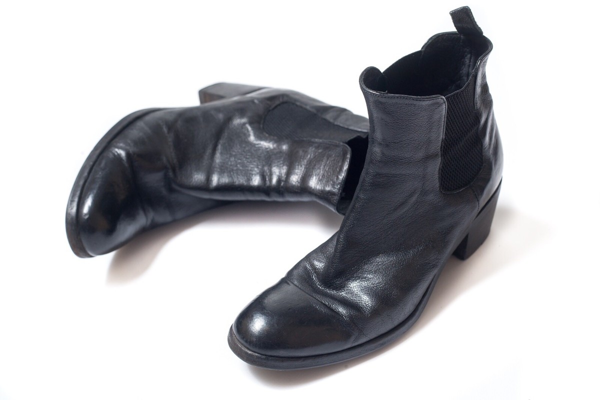 Women’s Alberto Fasciani Black Leather Boots Alberto Fasciani Zoe Moto Boot In Antique Black | Axel main image 4