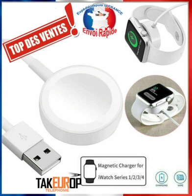 TAKEUROP GENERIQUE Chargeur magnetique USB cable Dock Pour Apple Watch 6/5/4/3/2/1 38/40/42/44mm