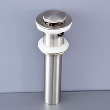Brushed Nickel Pop Up Bathroom Sink Basin Waste / Drain With Overflow wsd073